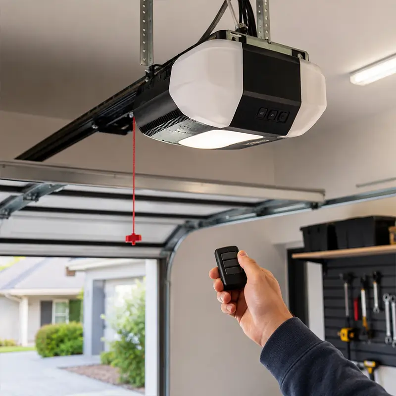Opener and safety checks during garage door maintenance in Tomball Texas